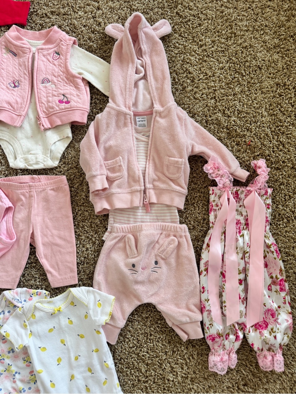 Assorted Pink & Neutral Baby One-Piece Bundle - Soft Long & Short Sleeve Styles - Picture 10 of 11
